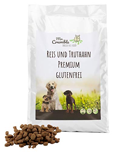 Mr. Crumble Dried Pet Food Hundefutter trocken glutenfrei mit Reis und Truthahn, hochverdaulich für adulte Hunde 15kg von Mr. Crumble Dried Pet Food