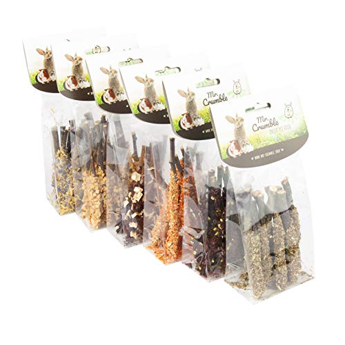 Mr. Crumble Dried Pet Food Knabber-Ästchen 6er-Set, getreidefrei, Leckerli für Kaninchen, Meerschweinchen und Degus und andere Nager von Mr. Crumble Dried Pet Food