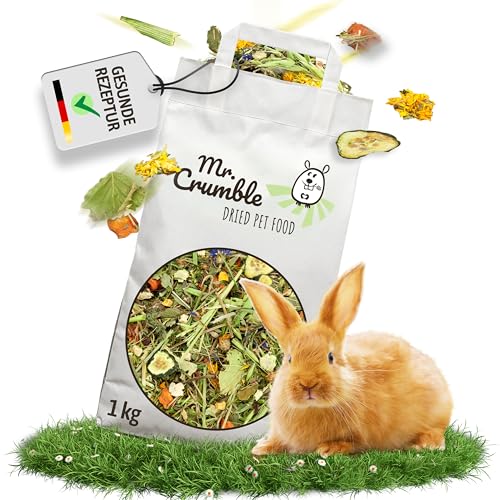 Mr. Crumble Dried Pet Food Mümmel-Mix, Kaninchenfutter getreidefrei mit Blüten, Kräutern und Gemüse 1000g von Mr. Crumble Dried Pet Food