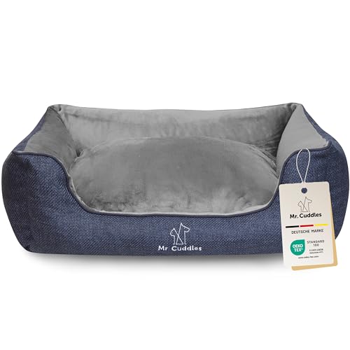 Mr. Cuddles Hundekorb Pablo | Tierbett herausnehmbares Innenkissen | Hundekissen waschbar | Für kleine Hunde oder Katzen | Öko Tex 100 | Blau | Größe L: 100x75cm Mr. Cuddles Hundekorb Pablo | Tierbett herausnehmbares Innenkissen | Hundekissen waschbar | Für kleine Hunde oder Katzen | Öko Tex 100 | Blau | Größe L: 100x75cm von Mr. Cuddles