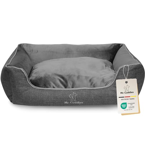 Mr. Cuddles Hundekorb Pablo | Tierbett herausnehmbares Innenkissen | Hundekissen waschbar | Für kleine Hunde oder Katzen | Öko Tex 100 | Grau | Größe M: 80x50cm Mr. Cuddles Hundekorb Pablo | Tierbett herausnehmbares Innenkissen | Hundekissen waschbar | Für kleine Hunde oder Katzen | Öko Tex 100 | Grau | Größe M: 80x50cm von Mr. Cuddles