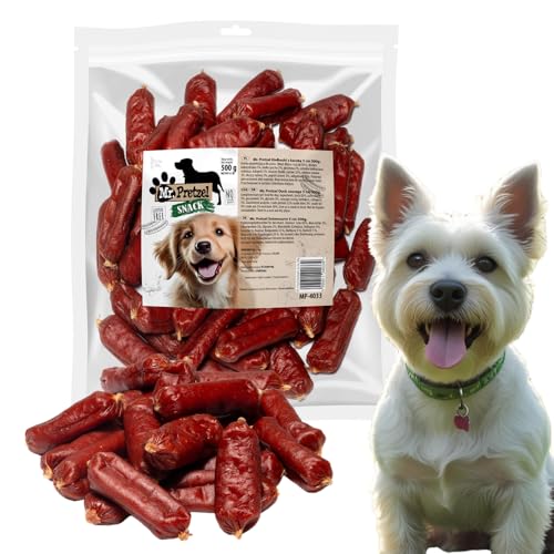 Mr. Pretzel Enten Würstchen – Gesunder Premium-Hundesnack, natürlich & getreidefrei – Weiche Belohnung für Hunde – 500 g von Mr. Pretzel