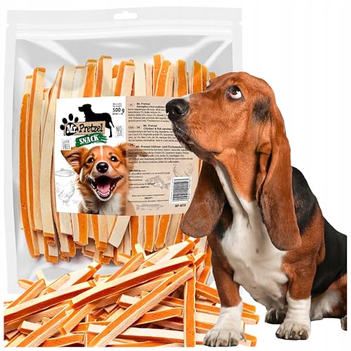 Mr. Pretzel – Hühner- und Fischsandwich für Hunde – 500 g – 90 % Fleischanteil – Hypoallergen – Gesunder Snack – Ohne Zusatzstoffe – Ideal als Belohnung oder Trainingssnack von Mr. Pretzel