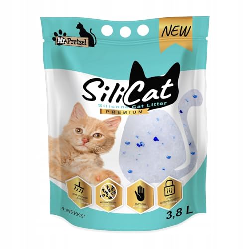 Mr. Pretzel Katzenstreu Staubfrei Silikonbasis Silicone Cat Litter 3,8l speziell für Allergiker von Mr. Pretzel