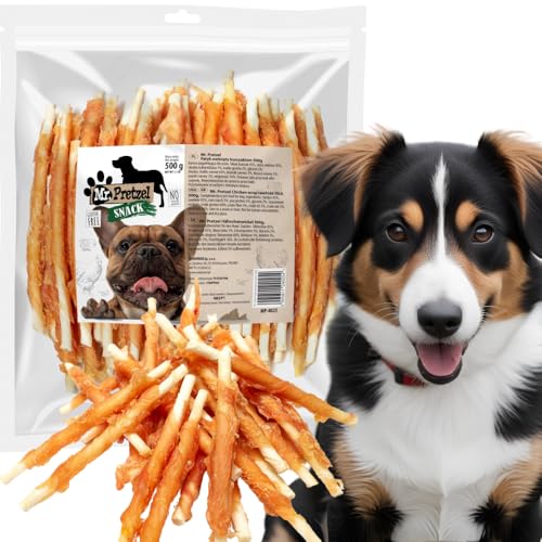 Mr. Pretzel Kausnack – Sticks mit Hühnerfleisch umwickelt – 500g | Proteinreicher Hundesnack | Gesunde Belohnung für alle Hunderassen | Ohne künstliche Zusätze von Mr. Pretzel