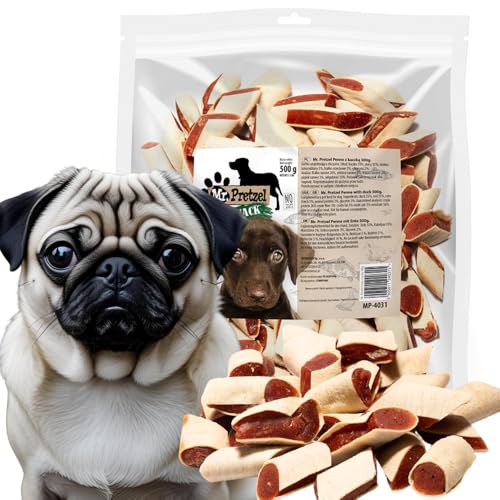 Mr. Pretzel Penne mit Ente – Gesunder Premium-Hundesnack für alle Rassen – Halbweich, getreidefrei, natürlich – 500 g Mr. Pretzel Penne mit Ente – Gesunder Premium-Hundesnack für alle Rassen – Halbweich, getreidefrei, natürlich – 500 g von Mr. Pretzel