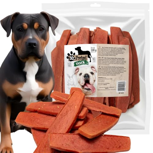 Mr. Pretzel – Premium-Kaninchenstreifen für Hunde – 500g – 90 % Fleischanteil – Gesunder Kausnack – Hypoallergen – Ohne Zusatzstoffe – Ideal für Training & Belohnung von Mr. Pretzel