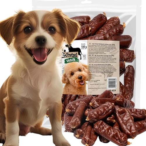 Mr. Pretzel Rinder Würstchen – Gesunder Premium-Hundesnack, natürlich & getreidefrei – Weiche Belohnung für Hunde – 500 g von Mr. Pretzel