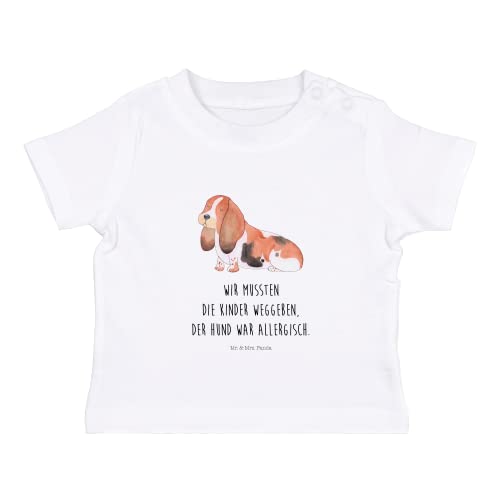 Mr. & Mrs. Panda 12-18 Monate Baby T-Shirt Hund Basset Hound - Geschenk, niedlich, Motiv, Hundeliebe, Unisex, Tierliebhaber, Hundebesitzer, Hunderasse, Haustier, Jungen, Kurzarm, kinderlos von Mr. & Mrs. Panda