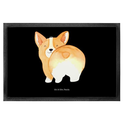 Mr. & Mrs. Panda 50 x 75 cm Fußmatte Corgi Po - Geschenk, Spruch, Motivation, Gummimatte, Corgie, Sprüche, Hund, Hundespruch, Tierliebhaber, Fußmatte von Mr. & Mrs. Panda