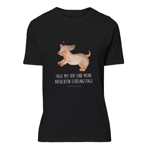 Mr. & Mrs. Panda Größe L T-Shirt Hund Dackel fröhlich - Geschenk, Herz, Sprüche, Tierliebhaber, Hunderasse, happy dog, Hunde, Haustier von Mr. & Mrs. Panda