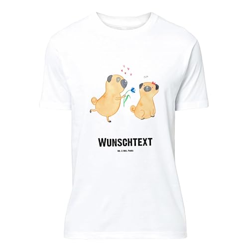 Mr. & Mrs. Panda Größe S Personalisiertes T-Shirt Mops Verliebt - Personalisierte Geschenke, T-Shirt Personalisiert, T-Shirt mit Namen, Haustier, von Mr. & Mrs. Panda