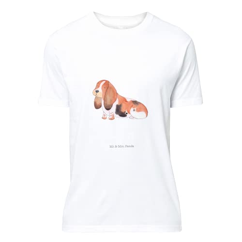 Mr. & Mrs. Panda Größe S T-Shirt Unisex Hund Basset Hound - Hunderasse, niedlich, Hundeliebe, süß, Rundhals, kinderlos, Tierliebhaber, Hundebesitzer von Mr. & Mrs. Panda
