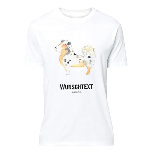 Mr. & Mrs. Panda Größe XL Personalisiertes T-Shirt Hund Australien Shepherd - Personalisierte Geschenke, Australian Shepard, T-Shirt mit Aufruck, von Mr. & Mrs. Panda
