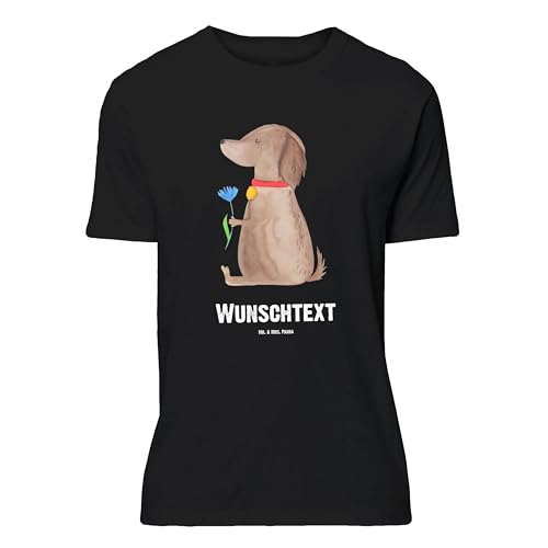 Mr. & Mrs. Panda Größe XL Personalisiertes T-Shirt Hund Blume - Personalisierte Geschenke, Frauen, Frauchen, Hundespruch, T-Shirt Personalisiert, von Mr. & Mrs. Panda