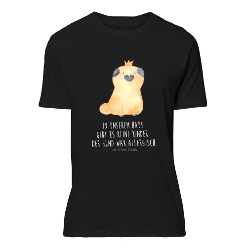 Mr. & Mrs. Panda Größe XL T-Shirt Unisex Mops Krone - königlich, Hundemotiv, weiß, Hunderasse, Hund, Hundemama, Motiv, Hausregel, Sprüche, Hundebesitzer. Spruch, Hundebesitzer, Tierliebhaber, Herren von Mr. & Mrs. Panda
