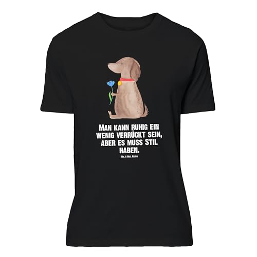 Mr. & Mrs. Panda Größe XXL T-Shirt Hund Blume - Geschenk, Hunderasse, Männer, Vierbeiner, Herrn, Hundemama, Party, Hunde, Tierliebhaber, Hundespruch, von Mr. & Mrs. Panda
