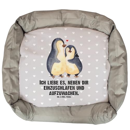 Mr. & Mrs. Panda Hundebett Pinguine Einschlafen - Geschenk, Liebe, Hochzeitstag, Hundeschlafplatz, Hundeliege, Hundesofa, Geschenk für Frauen, von Mr. & Mrs. Panda