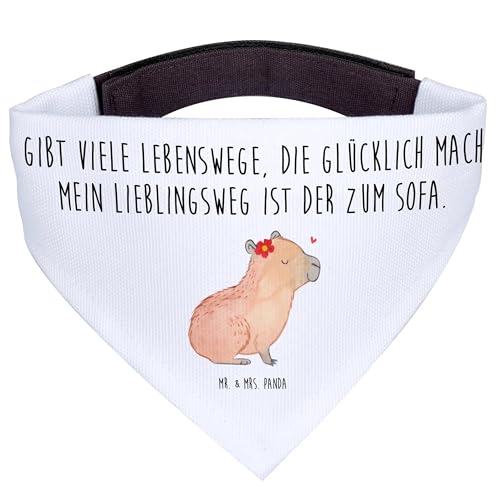 Mr. & Mrs. Panda Hundehalstuch L Capybara Blume - Geschenk, Gute Laune, Tiermotive, Tiere, große Hunde, lustige Sprüche, groß von Mr. & Mrs. Panda