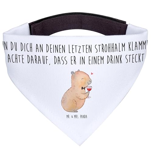 Mr. & Mrs. Panda Hundehalstuch L Capybara Wein - Geschenk, Tiere, Tiermotive, Capybara Weinflasche, Capybara Kunstwerk, große Hunde, lustige Sprüche, von Mr. & Mrs. Panda