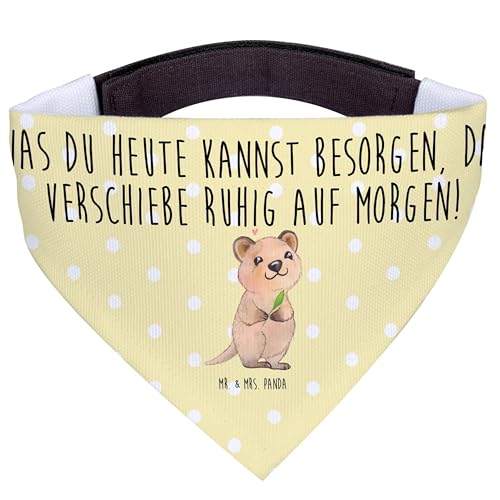 Mr. & Mrs. Panda Hundehalstuch L Quokka Happy - Geschenk, Lustiger Spruch, lustige Sprüche, Verschieben, Niedliches Tier, Tiermotive, Gute Laune, von Mr. & Mrs. Panda
