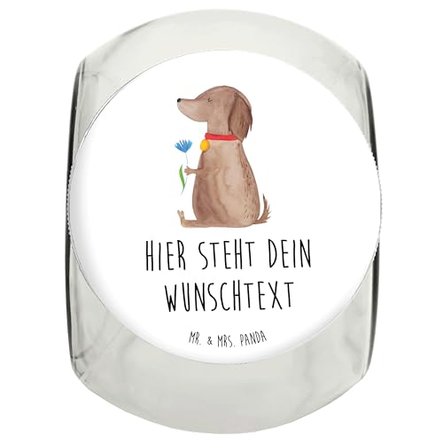Mr. & Mrs. Panda L 870ml Personalisiertes Leckerli Glas Hund Blume - Personalisierte Geschenke, Hundebesitzer, Personalisierter Hundeleckerlies von Mr. & Mrs. Panda