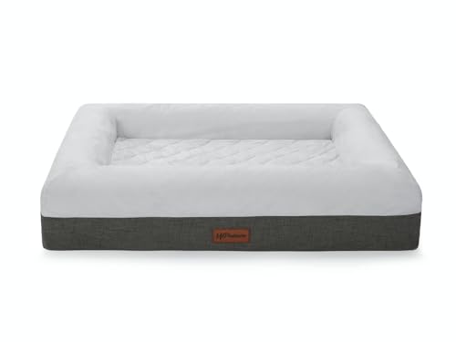 Mr.Pawsome Orthopädisches Hundebett, Hundesofa Bezug abnehmbar waschbar, Grau/Dunkelgrau (L) von Mr.Pawsome