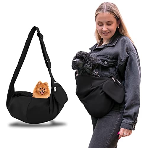 Mranton Hundetragetasche - Sichere und Bequeme Transportmöglichkeit für Hunde und Katzen bis 3 kg - Verstellbarer Schulterriemen - Leicht zu reinigen - vielseitig einsetzbar von Mranton