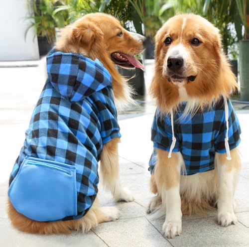 Mrcopetal Hunde-Sweatshirt und Welpenpullover mit Karomuster – weich gebürsteter Fleece-Hoodie mit Reißverschlusstasche – Hunde-Wintermantel – Baumwolle Haustier-Kapuzenpullover – Größe S bis 4XL Mrcopetal Hunde-Sweatshirt und Welpenpullover mit Karomuster – weich gebürsteter Fleece-Hoodie mit Reißverschlusstasche – Hunde-Wintermantel – Baumwolle Haustier-Kapuzenpullover – Größe S bis 4XL von Mrcopetal