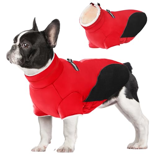 Mrcopetal Wintermantel für Hunde, kaltes Wetter, warme Fleece-gefütterte Hundekleidung, winddicht, reflektierend, Rollkragen, Schneeanzug mit Geschirr, Hundeweste, Mäntel für kleine, mittelgroße und Mrcopetal Wintermantel für Hunde, kaltes Wetter, warme Fleece-gefütterte Hundekleidung, winddicht, reflektierend, Rollkragen, Schneeanzug mit Geschirr, Hundeweste, Mäntel für kleine, mittelgroße und von Mrcopetal