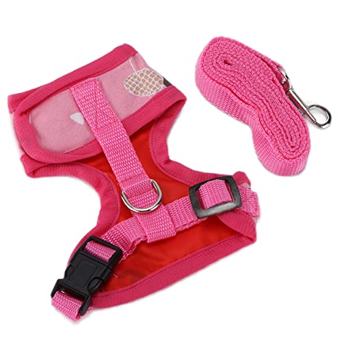 Atmungsaktives Hühnergeschirr, Hühnerseil, Haustier-Hühner-Traktionsseil, Training, Gehen, Haustier-Hühnergurt, Traktionsseile, Rosa (M rosa Ananas) von Mrisata