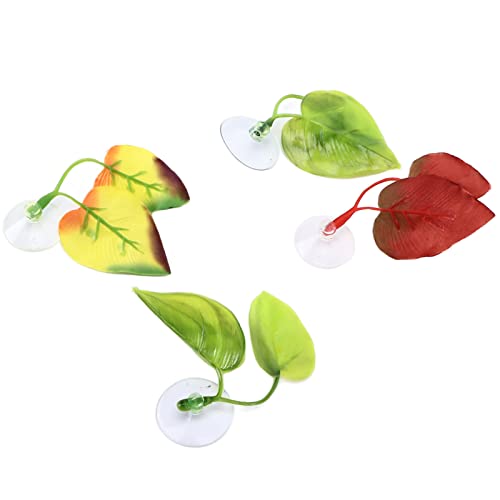 Mrisata Betta Fish Leaf Betta Fish Leaf Bed Fish Decor 4 Stück Betta Fish Leaf Double Design Leichter und Ruheplatz mit Saugnapf für Fische von Mrisata