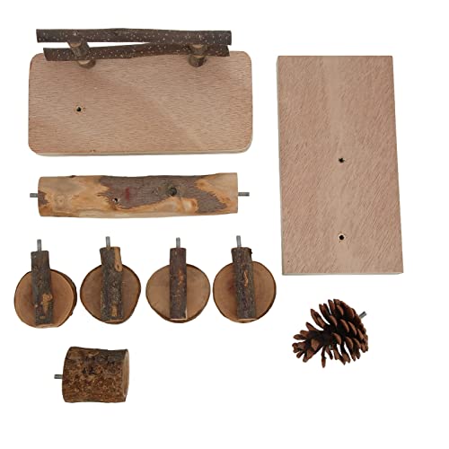 Mrisata Hamster-Spielplatz-Spielzeug, Hamster-Kletterplattform, Spielzeug aus Holz, Hamster-Spiel-Aktivitätsset Hamster, Mäuse, Kleine Tiere von Mrisata