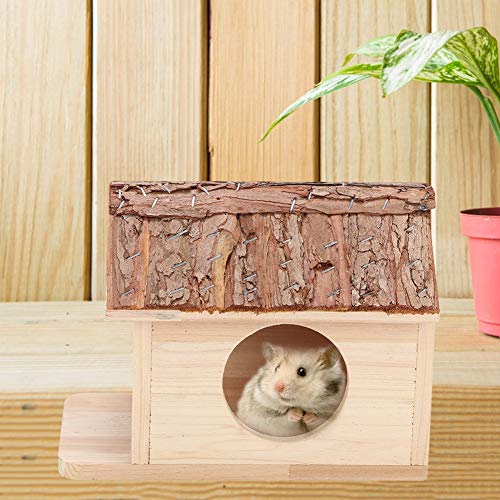 Mrisata Hamsterhaus, Hamster-Haustierhaus aus Holz, Großes, Sicheres Haustier-Hamsterhaus aus Holz für Kleintiere, Eichhörnchen, Meerschweinchen, Chinchillas, Versteck von Mrisata