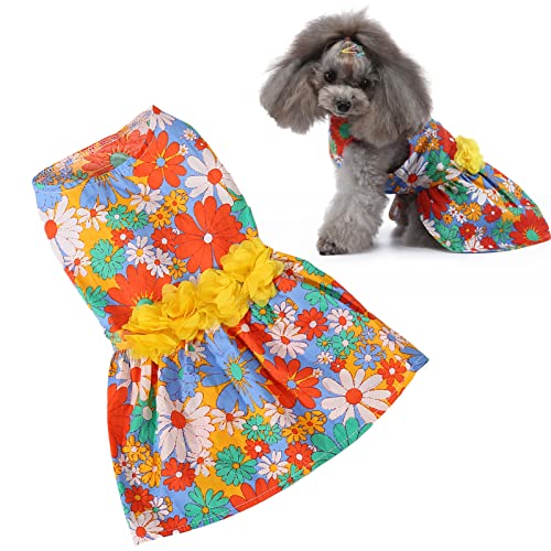 Mrisata Hunde-Feiertagskleid, Welpen-Sommerkleid, Welpen-Sommerbekleidung, Kleidung für Kleine Haustiere, Hundekleid, Weich, Hautfreundlich, Modisches Welpen-Feiertagskleid mit (XS) von Mrisata