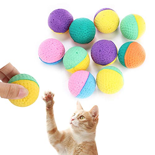 Mrisata Kleine Glocke für Kätzchen, 15×12×7, 10-teiliges Set, Buntes Haustier, Katze, Kätzchen, Spielspielzeug, Latex, Kleine Glocke Lex von Mrisata