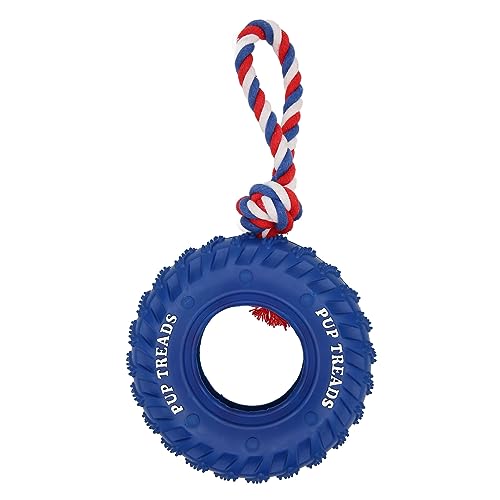 Mrisata Seilreifen-Hundespielzeug, Reifen-Hundezerrerspielzeug, Hundereifen-Kauspielzeug, Biss-Leckerli-Spender, Gummi, Aggressives Hundezerrerspielzeug mit Seil Mittelgroße und von Mrisata