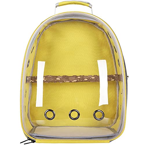 Vogelträger-Rucksack, Haustier-Reiseträger mit Stehender Sitzstange, Vogelträger-Rucksack, Atmungsaktive Tasche für Papageien, Leichter Reisekäfig, Raumkapsel, Transparenter (A) von Mrisata