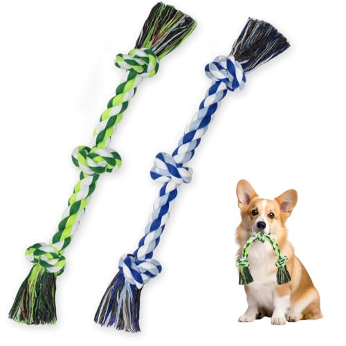 Mrltau 2 Pack 3 Knoten Hundespielzeug Seil, Mittel Und Klein Dog Toys, Hochbelastbar Hundespielzeug Unzerstörbar, 100% Baumwolle Hundespielzeug Seil, Zerrspiel Dog Toys Mrltau 2 Pack 3 Knoten Hundespielzeug Seil, Mittel Und Klein Dog Toys, Hochbelastbar Hundespielzeug Unzerstörbar, 100% Baumwolle Hundespielzeug Seil, Zerrspiel Dog Toys von Mrltau