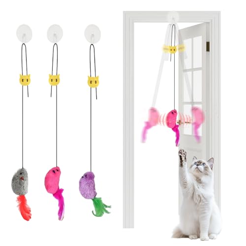 Mrltau 3 Stück Katzenspielzeug Selbstbeschäftigung, Interaktives Katzenspielzeug Maus mit Federschwanz, Katzenspielzeug Türrahmen, Cat Toys for Indoor Cats Mrltau 3 Stück Katzenspielzeug Selbstbeschäftigung, Interaktives Katzenspielzeug Maus mit Federschwanz, Katzenspielzeug Türrahmen, Cat Toys for Indoor Cats von Mrltau