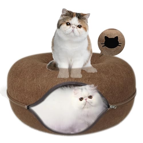 Donut Katzentunnelbett, Peekaboo Katzenhöhle für große Katzen bis zu 13,6 kg, interaktives Spielzelt, Haus für mehrere Katzen, abnehmbar, kratzfest, mit Sichtfenster Donut Katzentunnelbett, Peekaboo Katzenhöhle für große Katzen bis zu 13,6 kg, interaktives Spielzelt, Haus für mehrere Katzen, abnehmbar, kratzfest, mit Sichtfenster von Mrocioa