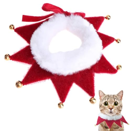 8 Glöckchen Weihnachten Haustierhalsband, Hundehalsband Weihnachten für Kätzen und Hunde,Haustier Kostüm Zubehör für Hund Katze Welpen Kätzchen (XL) von Mrracxy