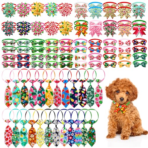 Mruq pet 100-teiliges Sommer-Hundehalsband-Schleifen-Set, Halskette Hund, größenverstellbar, 80 x Hawaii-Frucht-Blumenmuster und 20 x Hunde-Halsbänder für die Halspflege Mruq pet 100-teiliges Sommer-Hundehalsband-Schleifen-Set, Halskette Hund, größenverstellbar, 80 x Hawaii-Frucht-Blumenmuster und 20 x Hunde-Halsbänder für die Halspflege von Mruq pet