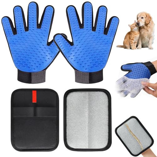 2 Fellpflege-Handschuhe + 2 Fellmagnet Handschuhe für Hunde & Katzen, Effiziente und Schonende Haarentfernung, Atmungsaktiv und mit Massagefunktion, Geeignet für Lang- und Kurzhaarige Haustiere 2 Fellpflege-Handschuhe + 2 Fellmagnet Handschuhe für Hunde & Katzen, Effiziente und Schonende Haarentfernung, Atmungsaktiv und mit Massagefunktion, Geeignet für Lang- und Kurzhaarige Haustiere von Mshepoi
