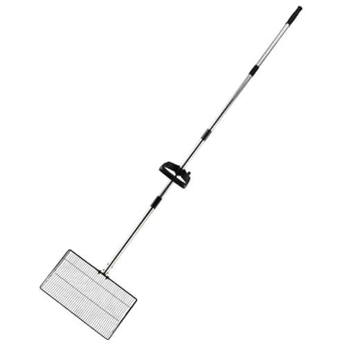 Chicken Poop Scooper, dehnbares Metall tragbarer Mehrzweck -Hühnchen -Coop -Rechen mit langem Griff für Sand, Reinigung, Haustierversorgungen von Mskmnkot