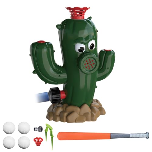 Mskmnkot Baseball -Sprinkler 1 Set süßer Kaktus -Wassersprinkler für Kinder mit Ball und Fledermaus Sommerkühlung Kleinkind Outdoor -Spielzeug für Garten Rasenhof von Mskmnkot