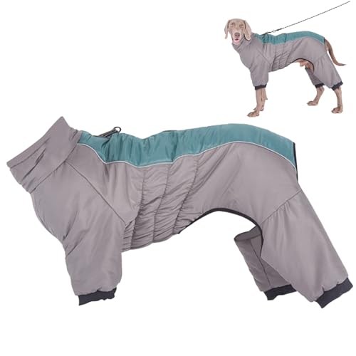 Mskmnkot Hundemantel wasserdichte thermische Hundejacke reflektierende Winddichte Wintermantel vierbeinige Reißverschlüsse atmungsaktive Winterkleidung, XL von Mskmnkot