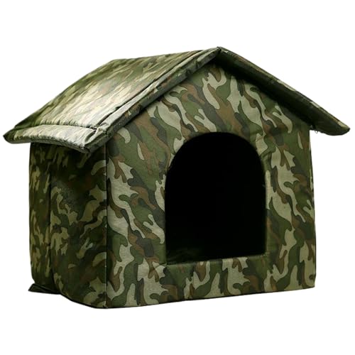 Mskmnkot Outdoor Cat House 14X14X14 FALTSBEREM Isoliertes Katzenhaus Outdoor Winterfeste wasserdichte wasserdichte, rutschfeste Schutzhütte für Haustiere in Garagen, Veranden, Scheunen, Fluren von Mskmnkot