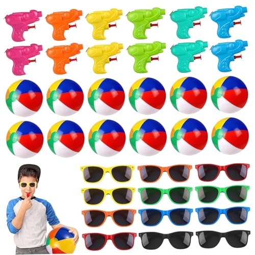 Mskmnkot Pool Party Dekorationen für Kinder, 36pcs Pool Party -Gefälligkeiten umfassen 12 Mini -Strandbälle, 12 Sonnenbrillen und Wasserpistole, Sommerbevorzugungen zum Geburtstag, Strand, Thema Mskmnkot Pool Party Dekorationen für Kinder, 36pcs Pool Party -Gefälligkeiten umfassen 12 Mini -Strandbälle, 12 Sonnenbrillen und Wasserpistole, Sommerbevorzugungen zum Geburtstag, Strand, Thema von Mskmnkot