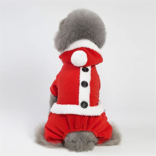 Bog Hund Kleidung Jumpsuit Mädchen Hundekleid Weihnachten Hund Outfit Weihnachten Haustier Kleidung Warm Winter Hund Kostüm Mantel Jacke Kleidung (Farbe: A Größe : M-Code) (BS-Code) von Msuiiixcccc